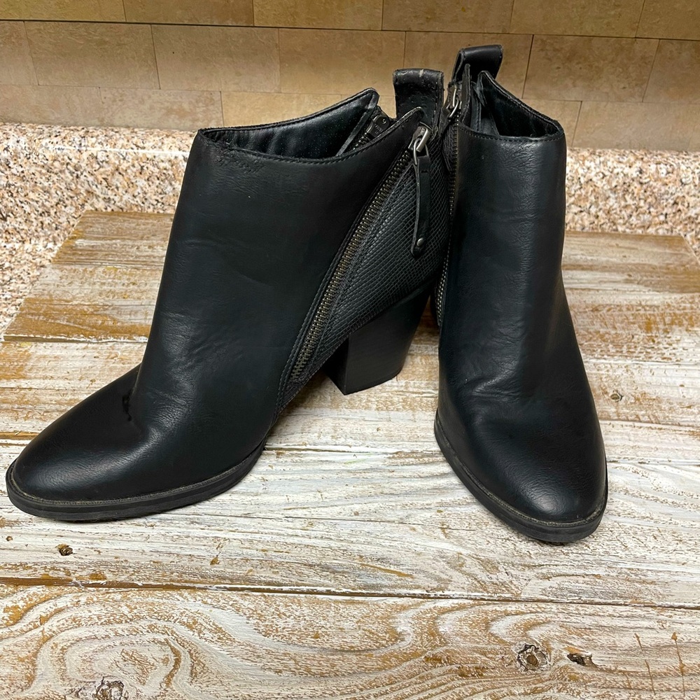 Target Black Ankle Booties with Zipper Detail